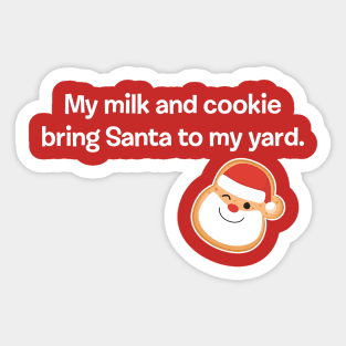 SANTA MILK AND COOKIES Sticker